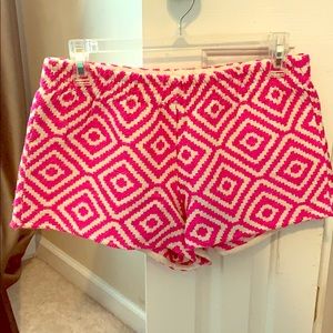 Hot pink and white shorts